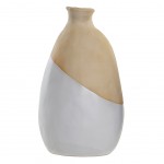 Vase en Grs Blanc et beige 23 cm