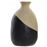 Vase en Grès Noir et beige 18 cm