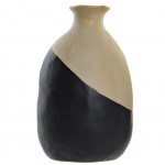 Vase en Grs Noir et beige 18 cm
