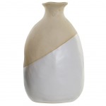Vase en Grès Blanc et beige 18 cm