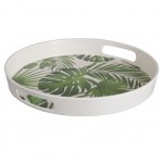 Plateau rond - Tropiques feuilles Monstera 30 cm Plateau rond - Tropiques feuilles Monstera 30 cm