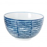 Bol bleu motifs stries en porcelaine Bol bleu motifs stries en porcelaine