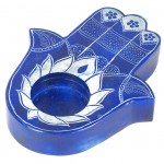 Porte Bougie en Stéatite - Main de fatma - Bleu Porte Bougie en Stéatite - Main de fatma - Bleu