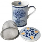 Mug Bleu arbre de vie avec infuseur