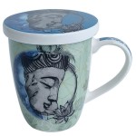 Tisanire en porcelaine avec infuseur Bouddha