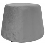 Pouf recouvert de velours Gris clair 31.5 x 34 x 46.5 cm