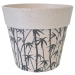 Cache pot de fleurs motif bambous en bambou