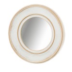 Petit miroir à suspendre blanc et or