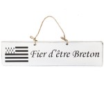 Plaque dcorative bois blanche - Fier d'tre Breton