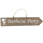 Plaque dcorative en bois - Barbecue Party - Taupe