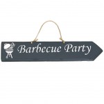 Plaque dcorative en bois - Barbecue Party - anthracite