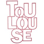 Mot dcoratif dcoup au laser - Toulouse - Rose