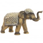 Grande statuette Éléphant doré avec strass Grande statuette Éléphant doré avec strass