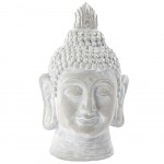 Statue en fibre de verre Bouddha gris 32 cm