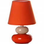 Lampe galet cramique Orange et crme