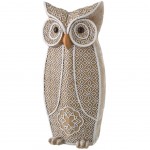 Statuette Hibou coloris praliné et blanc 34 cm Statuette Hibou coloris praliné et blanc 34 cm