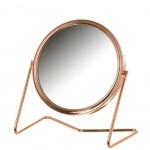 Miroir rond double à poser - aspect cuivre