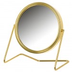 Miroir rond double à poser - aspect doré