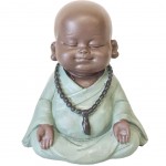 Statue en Résine Petit moine en Robe Bleue Statue en Résine Petit moine en Robe Bleue