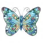 Papillon Bleu déco murale 21.5 x 16.5 cm