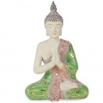 Statuette Bouddha patin aspect vieilli 35 cm