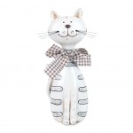 Statuette Chat en rsine blanche 16 cm