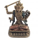 Statuette en polyrsine Manjushri de couleur bronze
