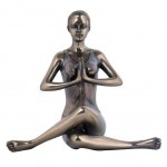 Statuette yoga en rsine couleur bronze