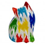 Tirelire chat pop multicolore