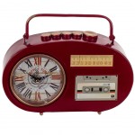 Pendule rouge  Poser en forme de rtro radio cassette