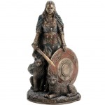 Statuette en polyrsine Freyja de couleur bronze