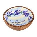 Petit bol en bois de manguier d�cor lavande de Provence 15 cm