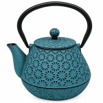 Th�i�re japonaise fonte �maill�e bleu p�trole clair 60 cl