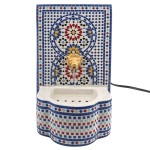 Petite fontaine d'int�rieur en gr�s mosa�que t�te de lion 30