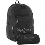 Sac à bretelles noir Pépé Jeans avec trousse Sac à bretelles noir Pépé Jeans avec trousse