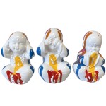 Statues en cramique trio de petits moines bouddhistes