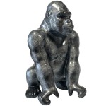 Statue en cramique Gorille argent patin