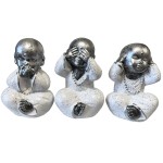 Statues en céramique trio de petits moines bouddhistes