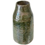 Vase artisanal vert vitrifi 29 cm