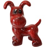 Statue en cramique chien rouge 25 cm