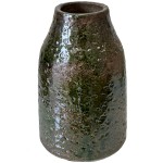 Vase artisanal vert vitrifi 22 cm