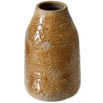 Vase artisanal moutarde vitrifi 22 cm