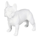 Bulldog en résine blanche 20 cm