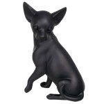 Chihuahua en rsine noire 24 cm