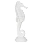 Statuette hippocampe en résine blanche 31 cm