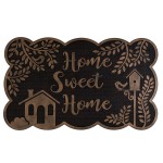 Paillasson home sweet home en Gomme noir et cuivre - 75 x 45 cm