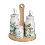 Set huilier vinaigrier salière poivrière en céramique Set huilier vinaigrier salière poivrière en céramique