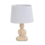 Lampe cramique Bouddha beige 34 cm
