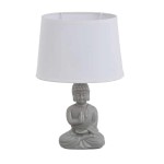 Lampe cramique Bouddha gris 34 cm