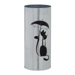 Porte-parapluies chats en zinc galvanis 46 cm